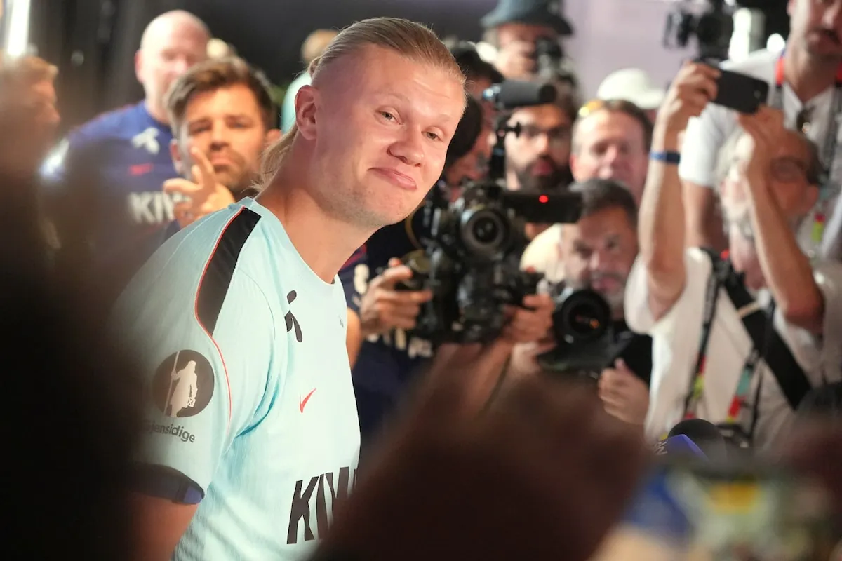 Haaland doesn't seem to be afraid to not have answers to the questions thrown at him in news conferences like this one, earlier this week.Marta Lavandier/The Associated Press